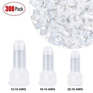 Nilight - 50036R Closed End Crimp Terminal 300 pcs 22-16/16-14/12-10 Gauge Nylon