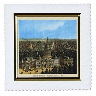 3dRose qs_55352_4 亮ȥD.C.μԤį ӥơ 1871-ȥ12 x 12