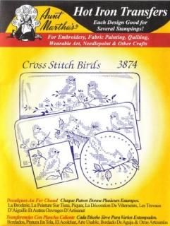 Cross Stitch Birds Aunt Martha's Hot Iron Embroidery Transfer by Aunt Martha's