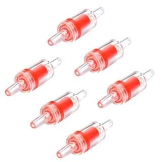 Pawfly 6 PCS Aquarium Air Pump Check Valves Red Clear Plastic One Way Non-Return