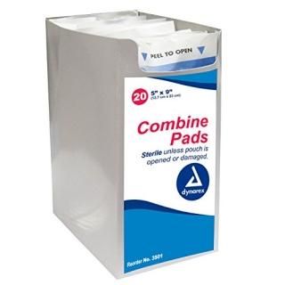 Dynarex Combine Pads Sterile 5 x 9 Inch 20 Count