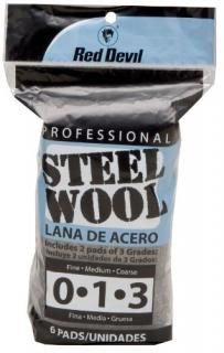 Red Devil33326-Pack Assorted Steel Wool-6PK ASSORTED STEEL WOOL 