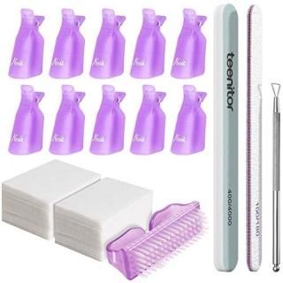 Teenitor Nail Polish Gel Remover Tools Kit with Nail Clips Nail Remover Pads Cut