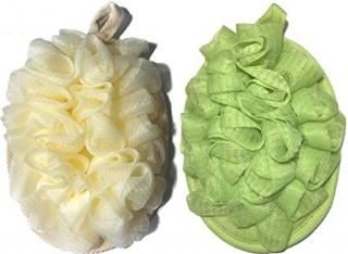 2 PCS Exfoliating Body Spa Bath Mitt For Men & Women - Loofah Sponge Brushes Pou