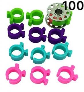 PeavyTailor 100 Pcs Bobbin Holders Clamps Bobbin Buddies Thread Organizer for Em