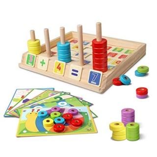 Lydaz Wooden Puzzles Counting Toys Montessori Preschool Learning Educational Mat