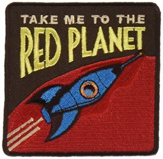 Take Me To The Planets Red Planet - Sew Iron on Embroidered Original Artwork - P