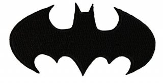 Batman Diecut Black Logo Patch - Officially Licensed Original Artwork 2 x 4 Iron