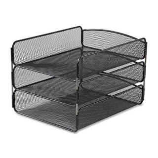 Black - Safco Products 3271BL Onyx Mesh Desktop Organiser with Triple Tray Black