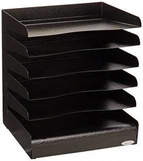 6 Shelf - Safco Products 3128BL Steel Desk Organiser Tray Sorter with 6 Shelves 