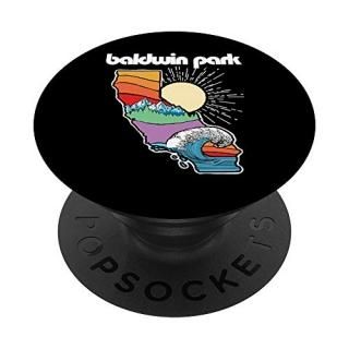 Baldwin Park California Outdoors Retro Nature Graphic PopSockets Grip and Stand 