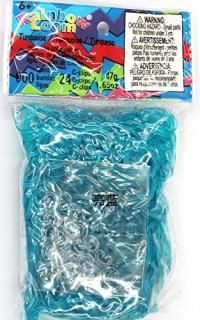 Rainbow Loom Latex Free Rubber Band Refill + C-clips - Turquoise Jelly by Rainbo