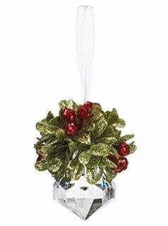 GANZ 2.5 Kyrstal Kiss Ball Ornament Teeny Mistletoe Jewel - Wedding Acrylic Kiss