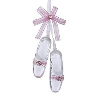 Kurt S. Adler YAMD1345 Acrylic Ballet Shoes Ornament 6 Pink