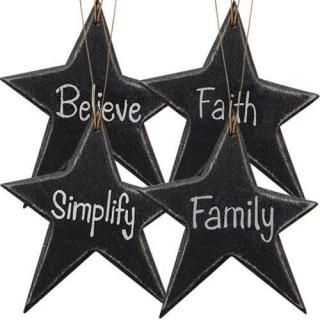 ץߥƥ֥åStars Ornaments Lot of 4եߥSimplify Believe FaithChristian??Hearth