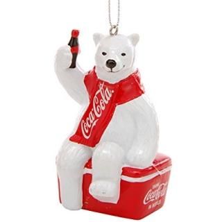 Kurt S. Adler YAMCC1124 Coca-Cola Polar Bear Ornament 3.5 Red