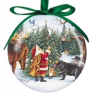 Cape Shore 7.6cm Santa with Animals Ball Ornament