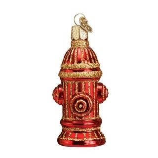 Old World Christmas Fire Hydrant Ornament 9.5cm