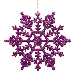 Vickerman Purple Glitter Snowflake with 24 Per PVC Box 10cm
