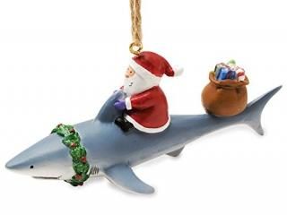 Funny Nauticalꥹޥʥ??Santa Riding Shark Jaws