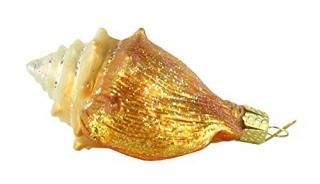 Old World Christmas Golden Seashell Glass Ornament