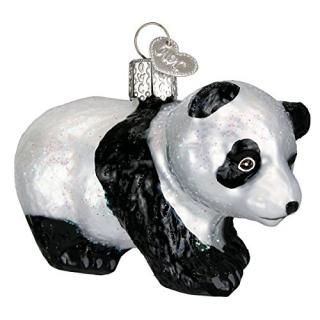 Old World Christmas Panda Cub Glass Ornament