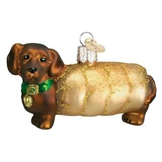 Old World Christmas Wiener Dog Glass Ornament