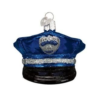 Old World Christmas Police Officer's Cap Ornament 6.4cm x 7.6cm
