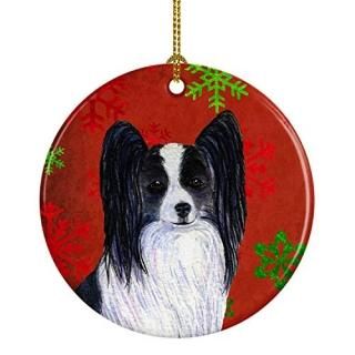 Carolines Treasures SS4712-CO1 Papillon Red Snowflakes Holiday Christmas Ceramic