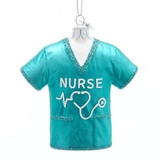 Kurt Adler NB1626 Noble Gems Nurse Scrubs Shirt Hanging Ornament 4-inch LengthGl