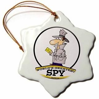 3drose Dooni Designs Worlds Greatest̡??Funny Worlds Greatest Spy Cartoon??Ornam