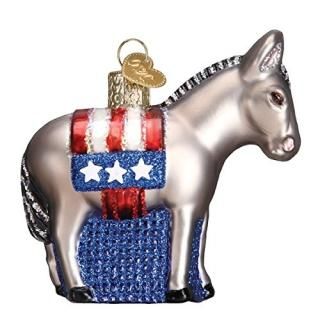 Old World Christmas Democratic Donkey Glass Ornament
