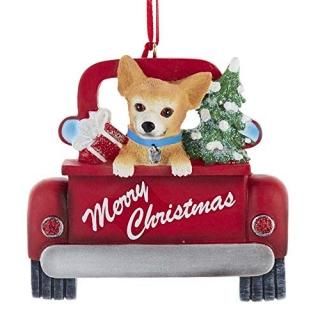 Kurt Adler A1940CH Chihuahua in Back of Truck Hanging Ornament for Personalizati