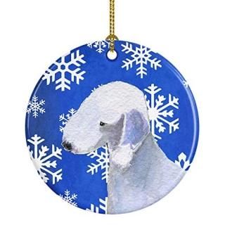 Carolines Treasures SS4621-CO1 Bedlington Terrier Winter Snowflakes Holiday Chri