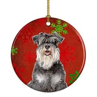 Caroline's Treasures KJ1185CO1 Red Snowflakes Holiday Christmas Schnauzer Cerami