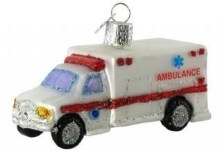 Old World Christmas Ambulance Glass Blown Ornament by Old World Christmas