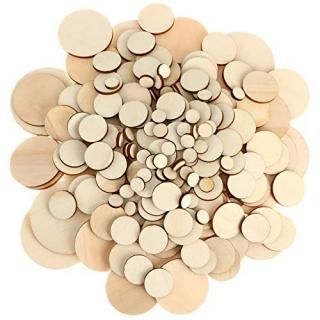 450 Pieces Unfinished Wood Slices Round Wooden Disc Circles Wood Cutouts Ornamen