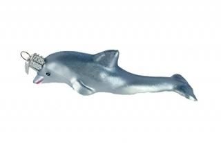 Old World Christmas Playful Dolphin Glass Ornament