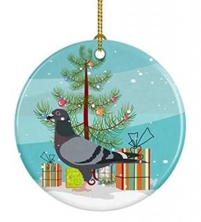 Caroline's Treasures BB9318CO1 Racing Pigeon Christmas Ceramic Ornament 3 in Mul