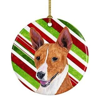 Carolines Treasures SC9347-CO1 Basenji Candy Cane Holiday Christmas Ceramic Orna