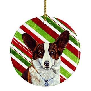 Carolines Treasures LH9243-CO1 Corgi Candy Cane Holiday Christmas Ceramic Orname