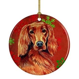 Carolines Treasures LH9344-CO1 Irish Setter Red Snowflake Holiday Christmas Cera