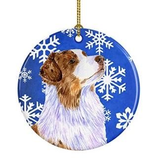 Caroline 's Treasures lh9273-co1?Australian Shepherd Winter Snowflake Holiday