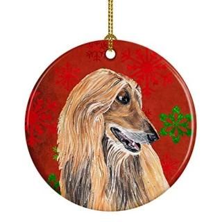 Caroline's Treasures SC9501CO1 Afghan Hound Red Snowflakes Holiday Christmas Cer