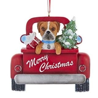 Kurt Adler A1940BO Boxer in Back of Truck Hanging Ornament for Personalization 5