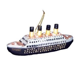 Kurt Adler 13cm Noble Gems Glass Titanic Ornament
