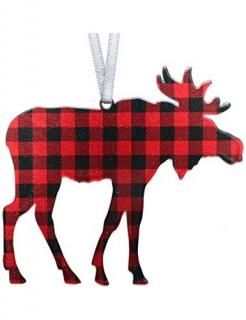 d'ears Lumberjack Plaid Moose Ornament 4 inches Made in The USA