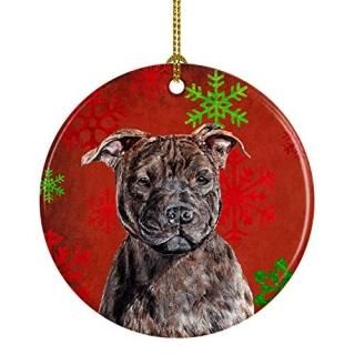 Staffordshire Bull Terrier StaffieåSnowflakes Holidayߥåʥsc9753co1