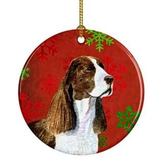Carolines Treasures SS4720-CO1 Springer Spaniel Red Snowflakes Holiday Christmas