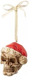 Single - Christmas Tree Ornament - Skelly Santa Claus with Santa Hat Skeleton Fi